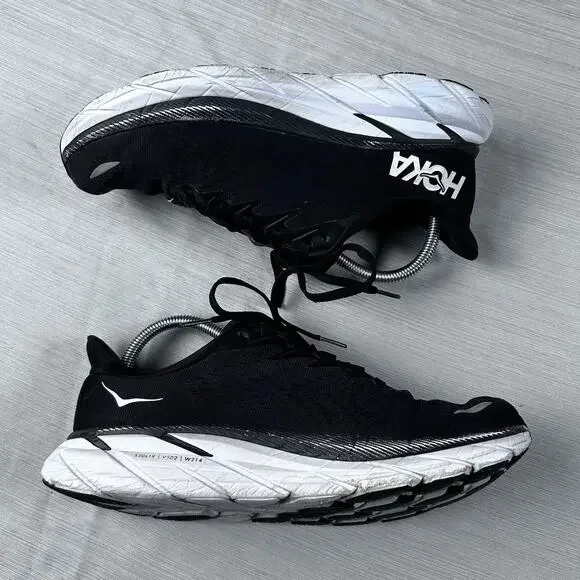 Hoka One One Clifton 8 Women’s Size 9 Black Gym Running Shoes 1119394 BWHT - Picture 2 of 7